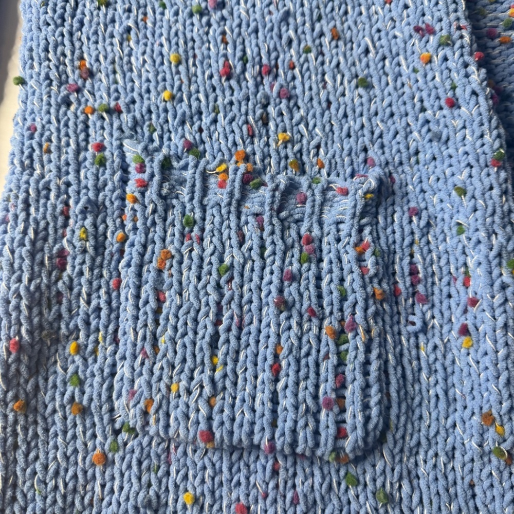Women's Altar'd State Blue Cardigan Lightweight Knit Sweater Size Medium - Picture 4 of 9